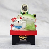 Copeau Door Pine Frog and Lucky Cat Healing Ornaments 4.2 x 3.8 x 6cm Japanese Genuine df630