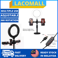 🔥 READY STOCK 🔥LACOMALL  JY-06 LED Ring Light16CM Desktop Disc Base Photography Lighting Selfie Lamp