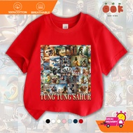 COD Baju Tshirt Budak Tung Tung Tung Sahur Cotton 100 Top Graphic Kid T Shirt Fashion Crew Neck Tee