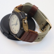 19mm  For FT-500WC Vintage Strap Forester Series Canvas Band Leather Splice Nylon Wristbands