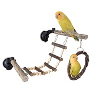 YH- Bird Cage Ladder Nature Wood Bird Cage Perch Stand Bird Cage Perch Accessories Rest Holder Standing Rack For