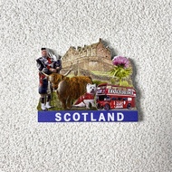 【Shipment within 24 hours‌】 Scotland Travel Souvenir Edinburgh Castle Landscape 3D Fridge Magnet Hom