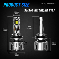 2 Bóng Đèn Pha LED Novsight N97 Siêu Sáng 9005 (HB3) 9006 (HB4) H4 H7 H11 Đèn LED Cho Ô Tô Đèn Sương