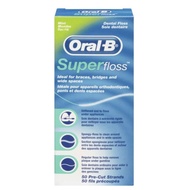 Oral B Super Floss Benang Gigi Dental Floss Mint (50M)