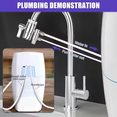 1.5m Water Purifiers Double Tube Connection Sets With Inlet And Drain Hose For Amway= ESpring Water 