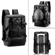 PU Leather Multifunctional Travel Backpack 20-35L Large Capacity Outdoor Sports Cycling Helmet Bag S
