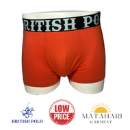 (MG)British Polo 2pcs Men Boxer Trunk Smooth Comfort Underwear With Printing Design Seluar Dalam Lel