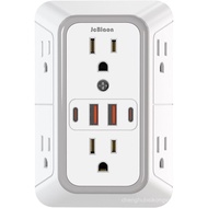 JcBlaon Outlet Extender Surge Protector - 6 Outlet Splitter with 4 USB Ports (2 USB C), Multiple Plu