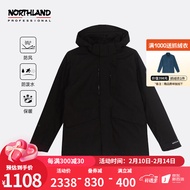 诺诗兰GORE-TEX男士三合一冲锋衣秋冬户外防泼防风保暖加厚内胆可拆卸NWJBH5611S 纯黑色 175/L