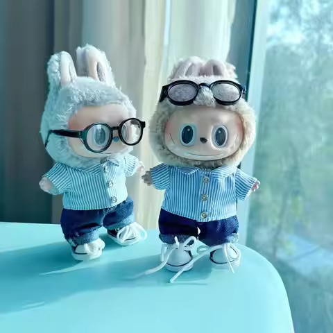 Clothes For Labubu 17cm Dolls I II Idol The Monster Outfit Accessories Sitting Party Gifts Cool Boy 