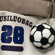 Wool soccer keychain