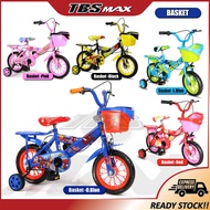 Colourful Bicycle Kids Basket 4 Wheels Tire Pedal/ Basikal Budak Kanak Kanak Berbakul Berwarna 4 Roda 12 Inci 2-4 Tahun