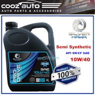 [ CLEARANCE ] Silver Hawk Semi Synthetic Lubricant 10W-40 10W40 Engine Oil - 4 liters Meet API SN/CF Performance Claim