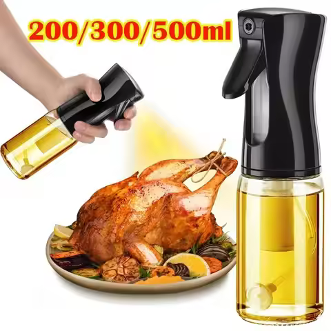 1Pc 200/300/500 ML Oil Spray Pot Kitchen Household Edible Olive Oil Spray Bottle Atomized Misty Oil 