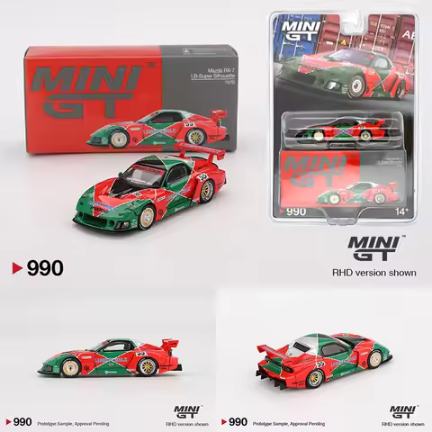 MINIGT 990 In Stock 1:64 LBWK Mazda RX7 LB Super Silhouette 787B Diecast Car Model Collection Toys