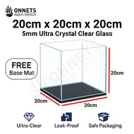 20x20x20cm (5mm) Ultra Crystal Clear Aquarium Tank | 92% Light Transmission