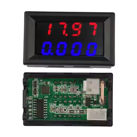 Digital Voltmeter DC 500V 10A Digital Voltmeter Voltage Red Blue Voltmeter Ammeter Volt Meter Gauge 