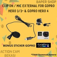CLIP ON HERO 4 MIC EXTERNAL GOPRO HERO 3 MICROPHONE HERO3 HERO4 GO PRO MOTOVLOG