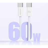 [ PUSATACCHP ] CABLE RECCI RS13CC PD C TO C 60W 1 M CABLE CABLE CHARGER RECCI 60W 1M TYPE C TO TYPE 