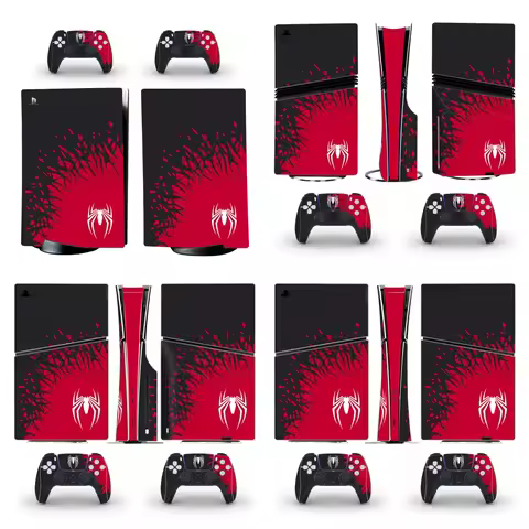 Super Hero PS5 Slim Disc Digital Skin Sticker Decal Cover for Console and 2 Controllers PS5 Pro Disk
