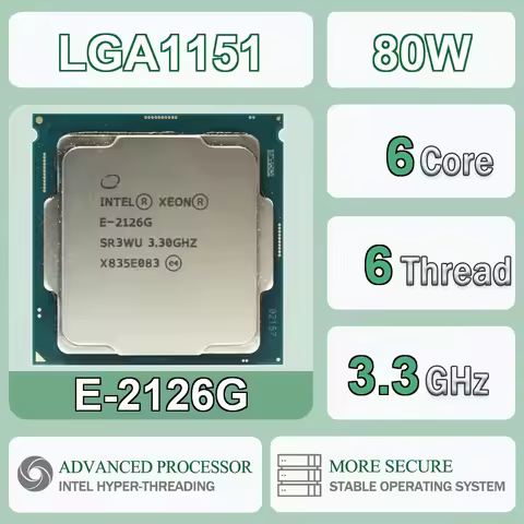 Intel Xeon E-2126G 6 Cores 6 Threads 3.30GHz 12MB 80W E 2126G Computer CPU Processor Server DDR4 Pac