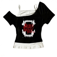 Pierce the Veil crop top gothic  vintage  shoujo girl style Grunge cute cropped y2k 2000s teens clot