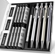 Four Candies 4-Piece Mechanical Pencil Set with Case, HB Refills, Eraser
