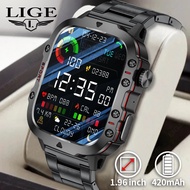 LIGE  Sports Smart Watch Waterproof Men Bluetooth Call 420mAh Health Monitoring IP68 Waterproof Men 