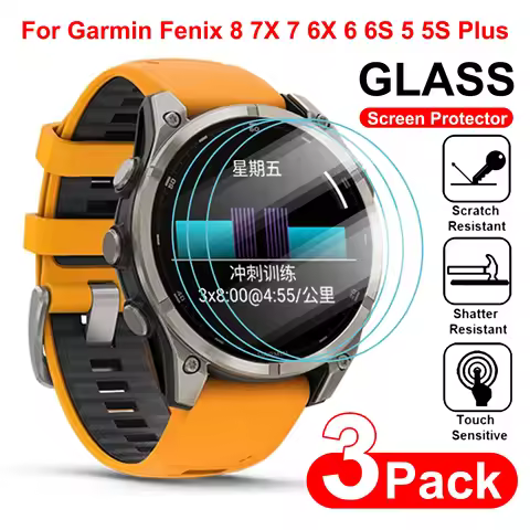 3Pcs 9H Tempered Glass for Garmin Fenix 8 7X 7 7S 6 6S 6X Pro 5 5S Plus Screen Protectors Films Feni