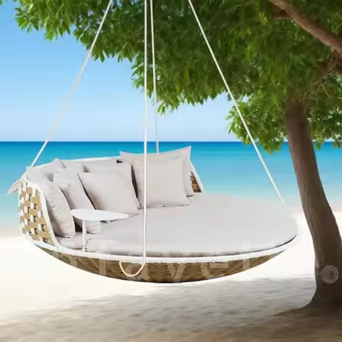 Outdoor Hanging Daybed Outdoor Swing Bed Wicker Round Hanging Bed Wicker Sofa Swing Bed Round