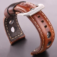 Cowhide Watch Strap celet Vintage Genuine Leather 20mm 22mm 24mm Watchband Women Men Fashion Watch Band Belt With Pin Buckle