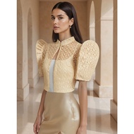 Amyenjoylife áo thiết kế khoét lỗ nữ Philippine thanh lịch trang trọng Bolero tay áo phồng Áo cardig