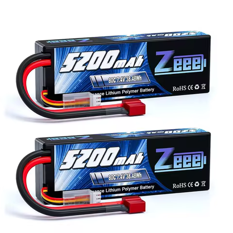 1/2pcs Zeee 2S 5200mAh Lipo Battery 80C With T/XT60/EC5/EC3 Plug RC Battery for RC Cars Truck Truggy