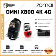 70mai Omni X800 360° Dashcam with 4K resolution 4G GPS & AI Parking Surveillance HDR Night Vision Ka