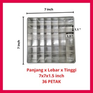 Loyang Brownies Cutter Acuan Mould Brownie Pan 8x8 inci Acuan Brownies Tray Sekat 10x10 Cookies Alum