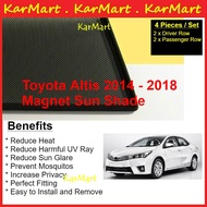 Karmart Toyota Altis 2014 - 2018 Magnet Sun Shade Magnetic Sunshade 2015 2016 2017 Pelindung Mobil T