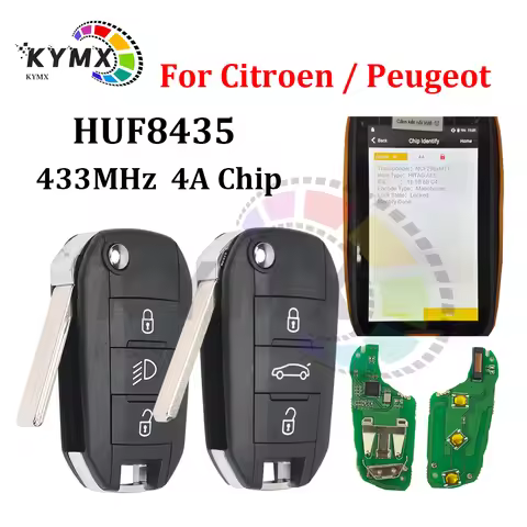 KYMX For Citroen Aircross C3 C5 C6 For Peugeot 308 4008 Flip Remote Car Key Fob 433MHz 4A Chip P/N: 