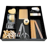 CAXXA Penyusun Laci 3 Slot dengan 4 Pembahagi Boleh Laras - Penyimpanan Laci untuk Alat Solek & Meja