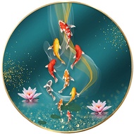 5D Diamond Painting Full Diamond Lotus and Nine Fish Painting Brick and Stone Embroidery Diamond Painting Dot Diamond Cross-stitch