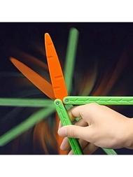 3d發光蝴蝶刀玩具,有趣的塑料edc胡蘿蔔刀,減壓玩具