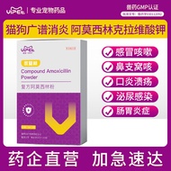 VIPET宠物阿莫西林克拉维酸钾速诺复方阿莫西林粉猫咪感冒咳嗽鼻支狗狗口炎尿道膀胱炎肠胃炎症欣莫林 广谱消炎：1盒装(1g*15袋)