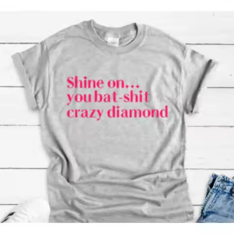 Shine On You Bat S Crazy Diamond Gray T Shirt