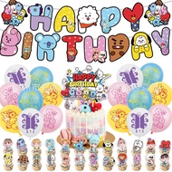 LZ1932  BTS Bangtan Boys Birthday themed party decorations kids banner balloon cake toppers 1932ZL