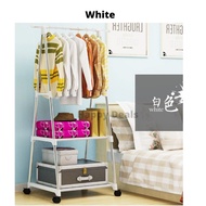 Moveable Garment Cloth Hanging Organizer  Rack Triangle Clothes Hanger Standing Rack Roller Ampaian Rak Baju Beroda