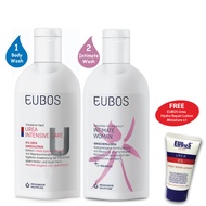 EUBOS Urea Body Wash + EUBOS Intimate Woman Washing Emulsion FOC Urea Lotion miniature