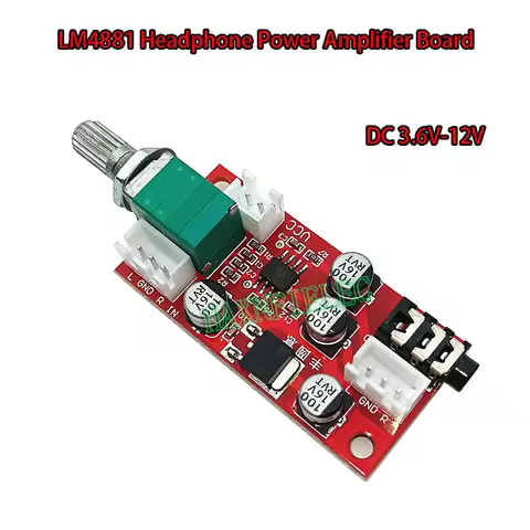 LM4881 Headphone Power Amplifier Board Preamp Preamplifier Module DC 3.6V-12V