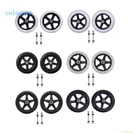 COLO 2Pcs 6/7/8in Heavy Duty Wheelchair Front Caster  Flexible Solid Tire Wheel
