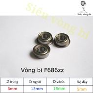 Flange bearing F686ZZ - Rim bearing F686ZZ - Standard 6x13x5mm (15 mm rim)