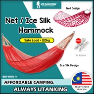 UtanKing™ Hanging Hammock Ice Silk Mesh Camping Outdoor Nylon Net Tree Swing Beach Travel Bed Endui Buaian Gantung Tidur
