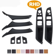 Right Driver Cars Interior Armrest Panel Door Handle Cover Trim 7pcs Set Replacement For BMW 5 Serie